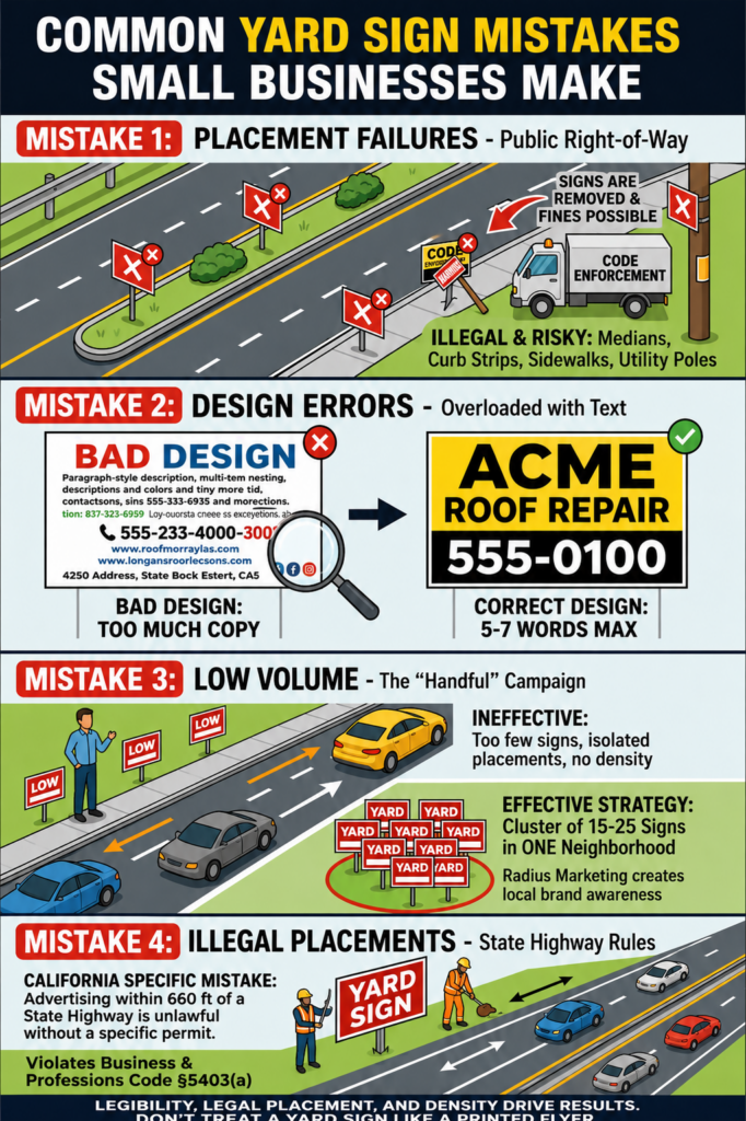 common yard sign mistakes