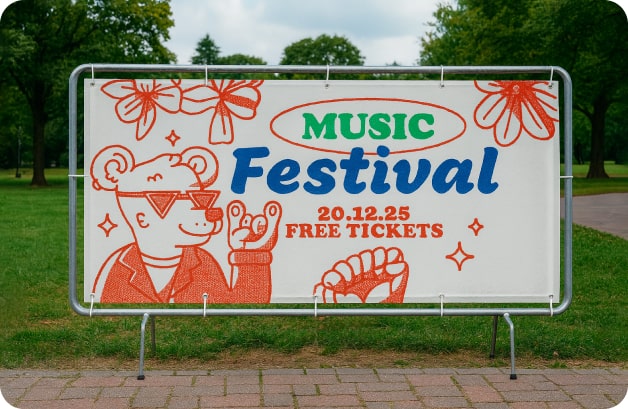 barricade banner music festival