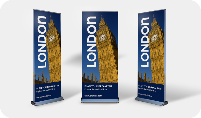 double sided banner stand example