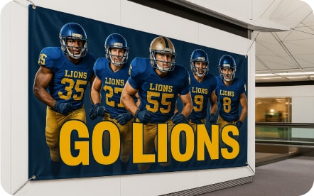 fabric banners go lions