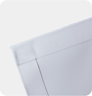 mesh banner hemming