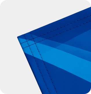 outdoor banner stitched hem finishing