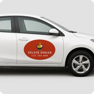 car with oval magnet