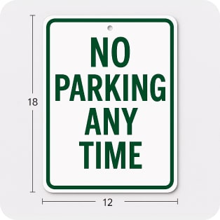 parking signs sizes