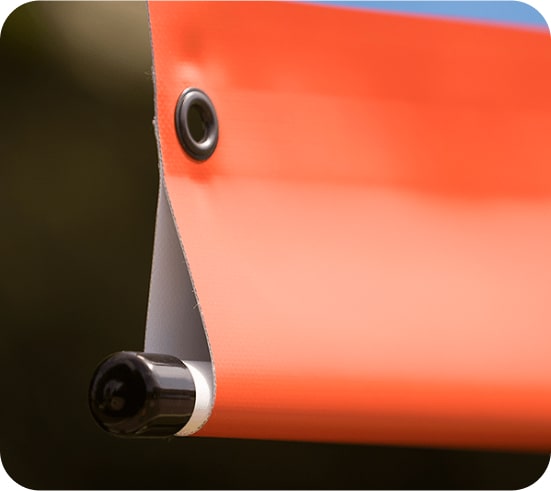 pole banner fastening grommets