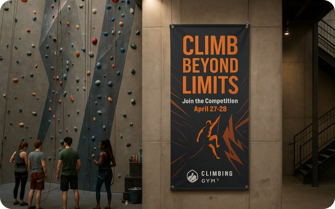 vertical vinyl banner features