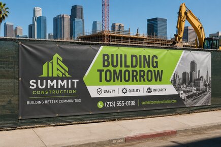 Extra Large Consruction Site Banner - Fence Banner - Fence Wrap - Privacy Screen for Constuction Site