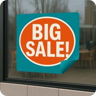 window decals size and packaging