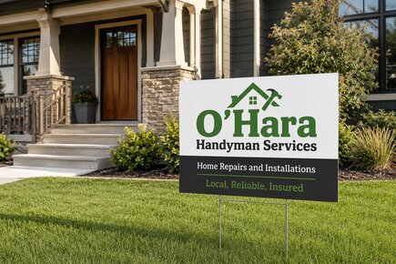 Custom handyman yard sign printing for local service businesses with H wire stakes