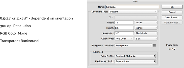 Photoshop contour cut file setup