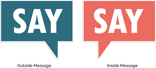 Asymmetrical Double Sided Sticker Example