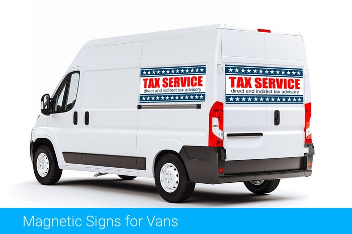 Magnetic signs for vans