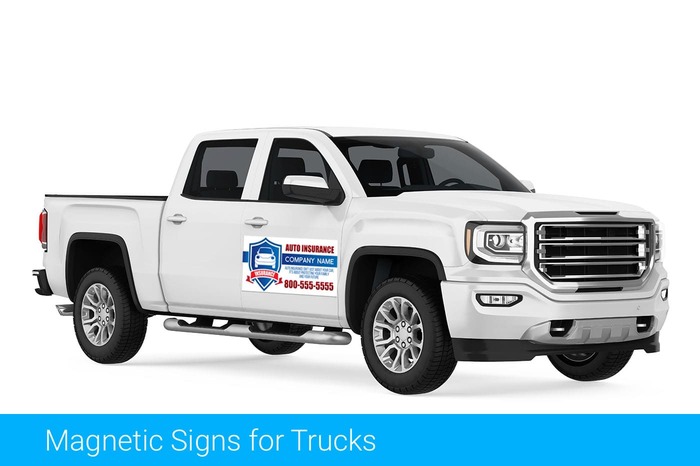 Magnetic signs for trucks
