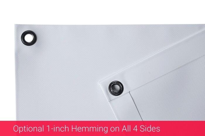 optional heat welded hemmed edges