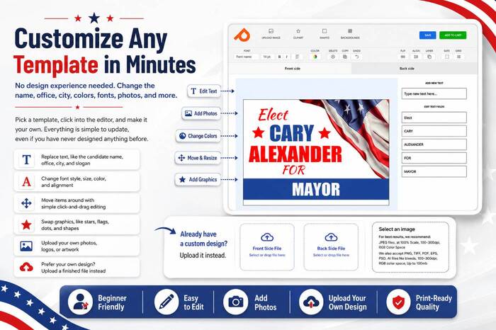 Printastic - Political Lawn Sign Templates for Personalized Election Signs