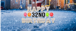 Diamond Font Birthday With Balloons Yard Card