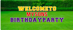 Welcome To My Sons Birthday Party Yard Card