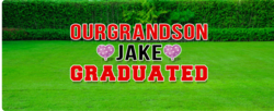 Our Grandson Name Graduated Yard Card