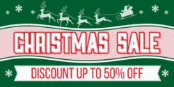 Reindeer Design Christmas Sale Banner