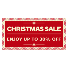 Gift Bordered On Red Christmas Sale Banner