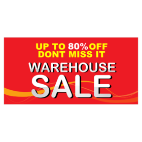 Red Warehouse Sale Percent Off Banner