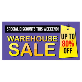Warehouse Weekend Discount Banner
