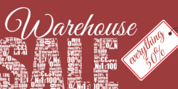 Warehouse % Design Sale Text Banner