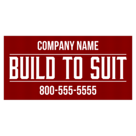 Company Name Build To Suit Banner White Text On Burgundy Design