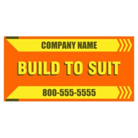 Company Name Build To Suit Banner Yellow Stripes On Orange  Design