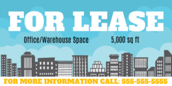 Cityscape Below Sky For Lease Banner Design