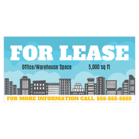 Cityscape Below Sky For Lease Banner Design