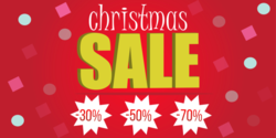Multi % Off Red White and Green Christmas Sale Banner