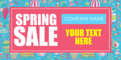 Flowered Background Customizable Brand Spring Sale Banner