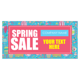 Flowered Background Customizable Brand Spring Sale Banner