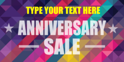 Diagonal Multicolored Lines Anniversary Sale Banner