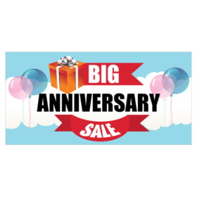 Gift Box with Balloons Big Anniversary Sale Banner