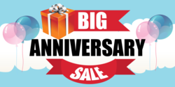 Gift Box with Balloons Big Anniversary Sale Banner