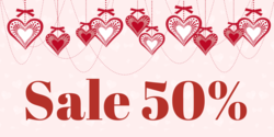 Hanging Hearts % Off Valentine Sale Design