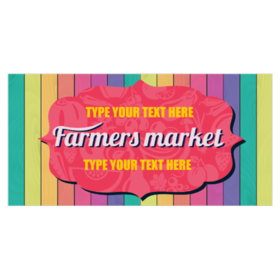 Farmers Market Striped Background Red Marquis Design