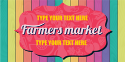 Farmers Market Striped Background Red Marquis Design