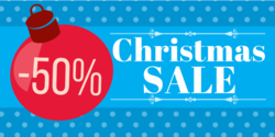% Off Ornament Designed Christmas Sale Banner