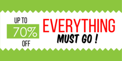 % Off Everything Must Go Banner Green Chevron Design