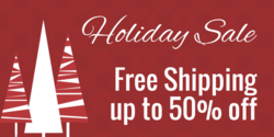 % Off  Christmas Tree Silhouette Holiday Sale Banner 