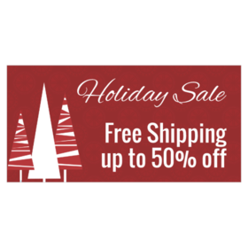 % Off  Christmas Tree Silhouette Holiday Sale Banner 