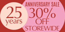 Two Circle Retail Years In Business With Percent Off Banner