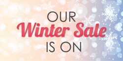 Spectral Snowflake Background With Our Winter Sale Is on In Red and Black Banner