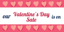 Top and Bottom Ping Hearts Border Valentines Day Sale Banner