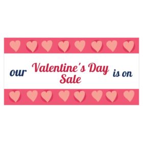 Top and Bottom Ping Hearts Border Valentines Day Sale Banner