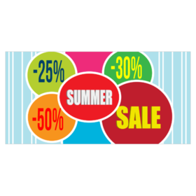 Multi Color Oval and Circle % Off Summer Sale Banner