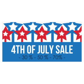 4th of July Stars % Off Sale Banner